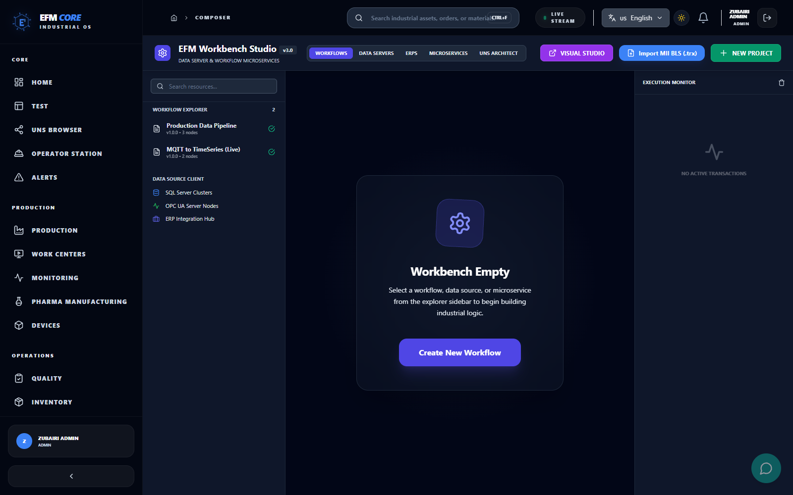 EFM Enterprise System Bridge View